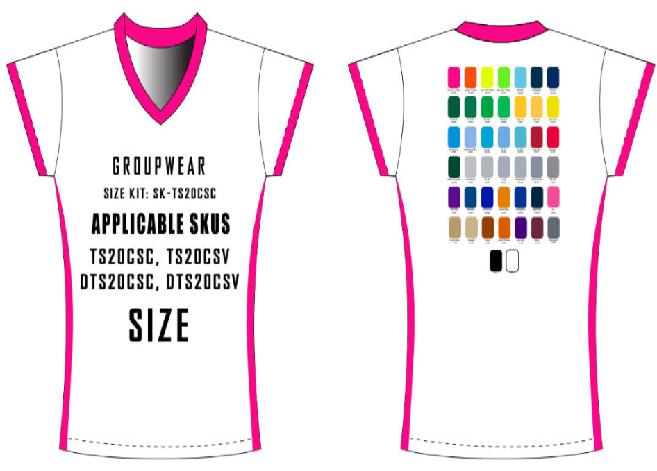 Female Cap Tee Size Samples