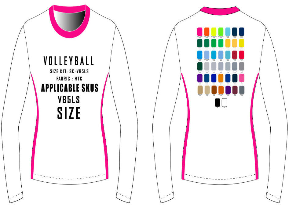 Long-Sleeve Stretch Volleyball Jersey Size Kit