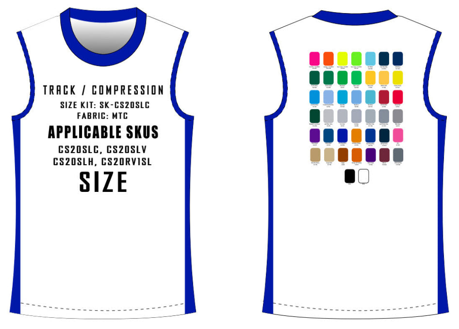 Sleeveless Compression Size Samples
