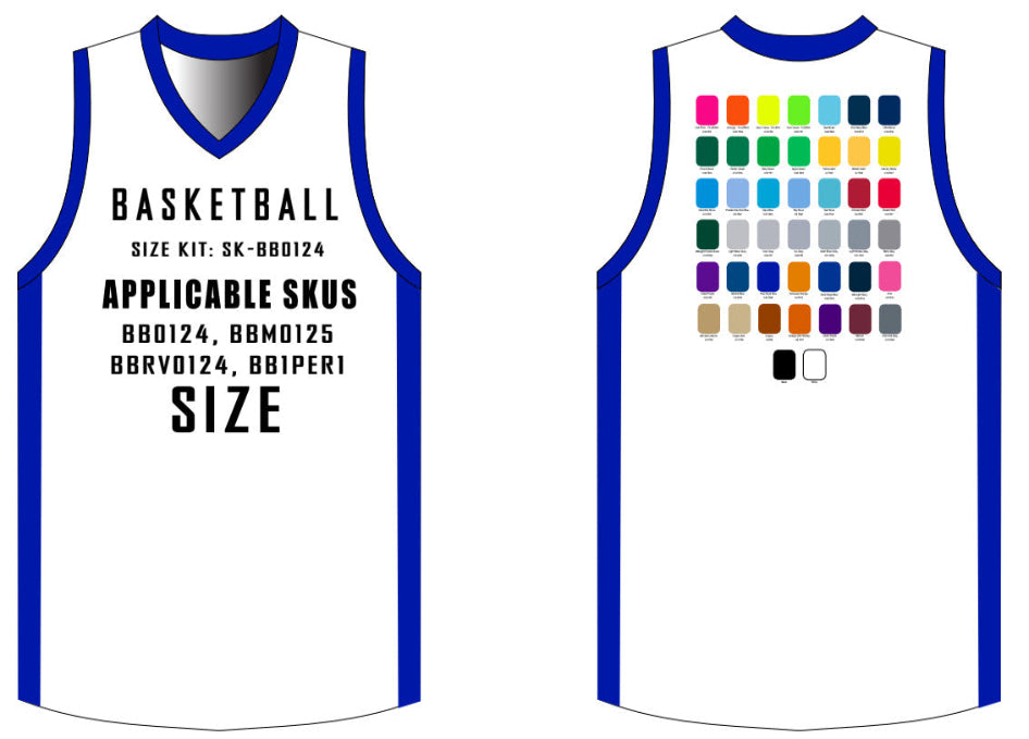 Performance Basketball Jersey Size Samples