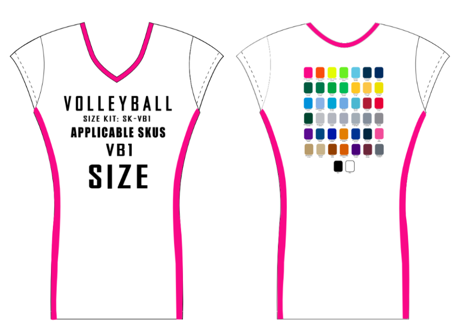 Cap Sleeve Volleyball Jersey Size Samples