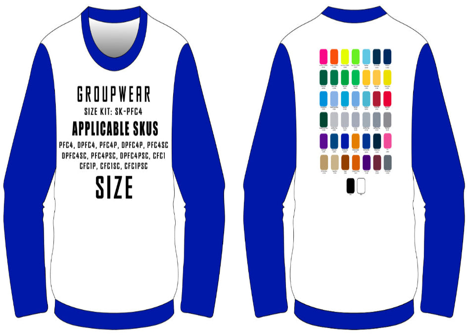 Performance and Cotton Crew Neck Sweatshirts Size Samples