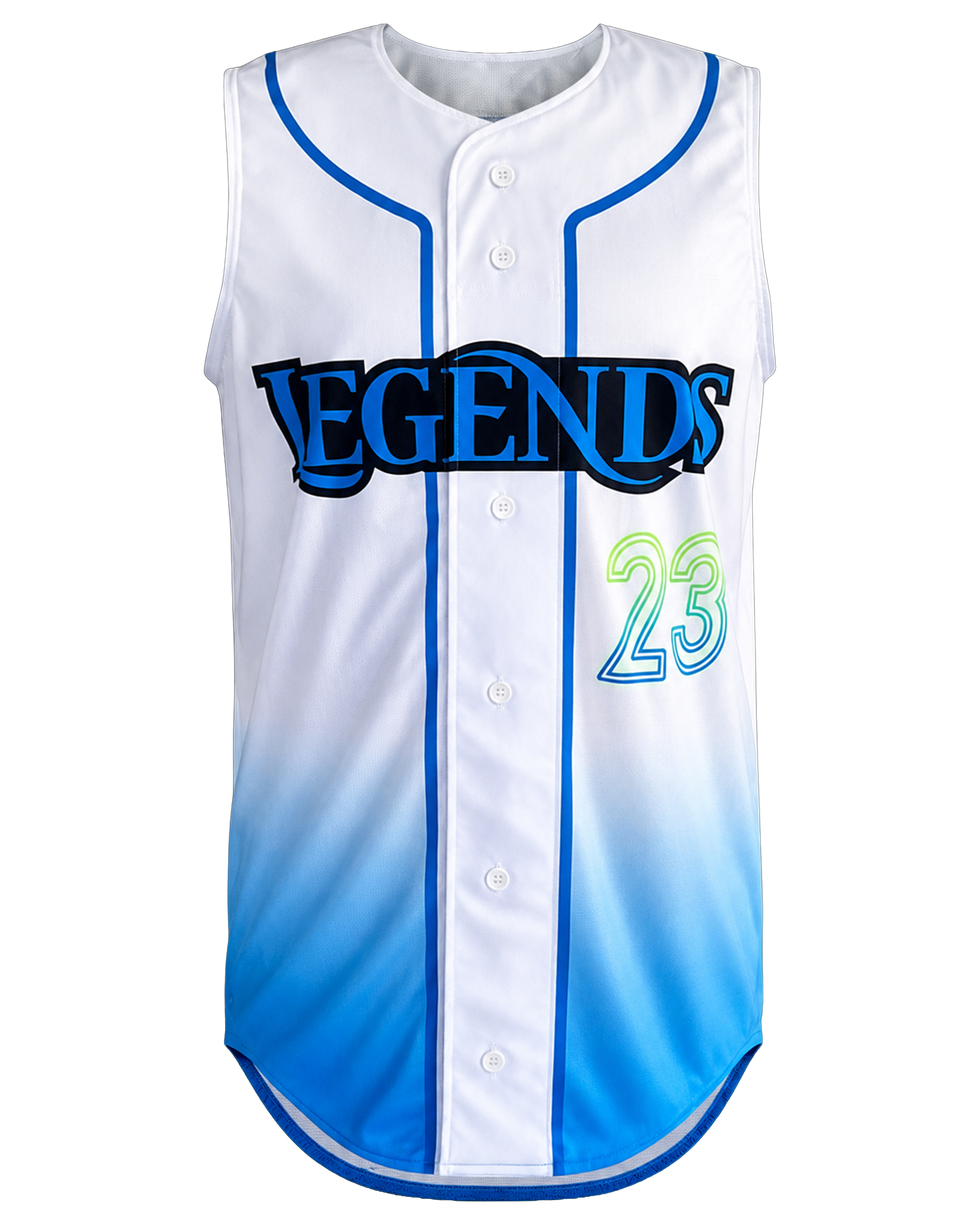 Sleeveless Faux Full Button Baseball Jersey