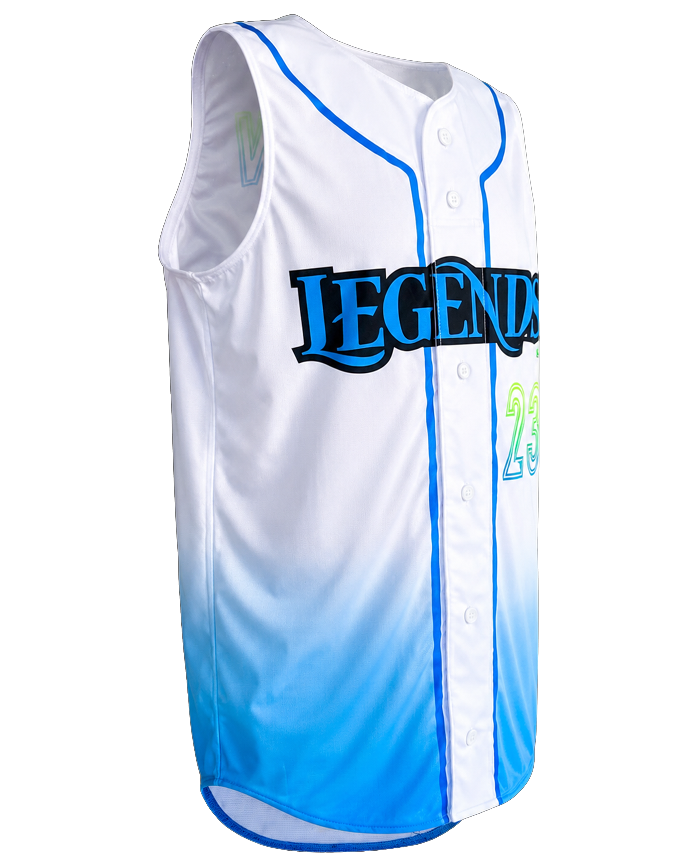 Sleeveless Faux Full Button Baseball Jersey