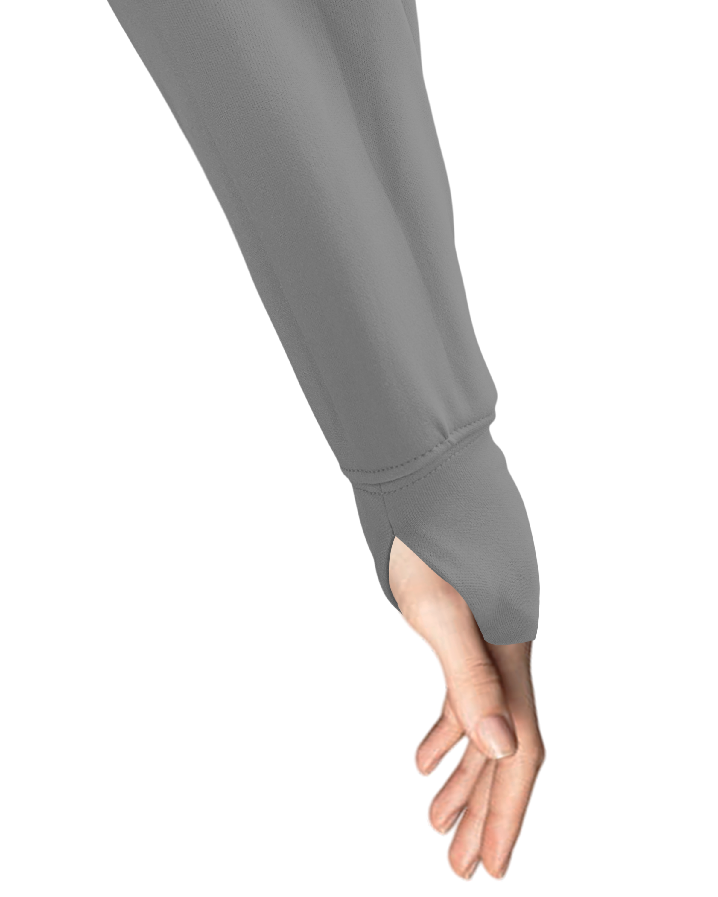 Cotton Fleece Crop Top Hoodie w/ Bottom Hem Slit