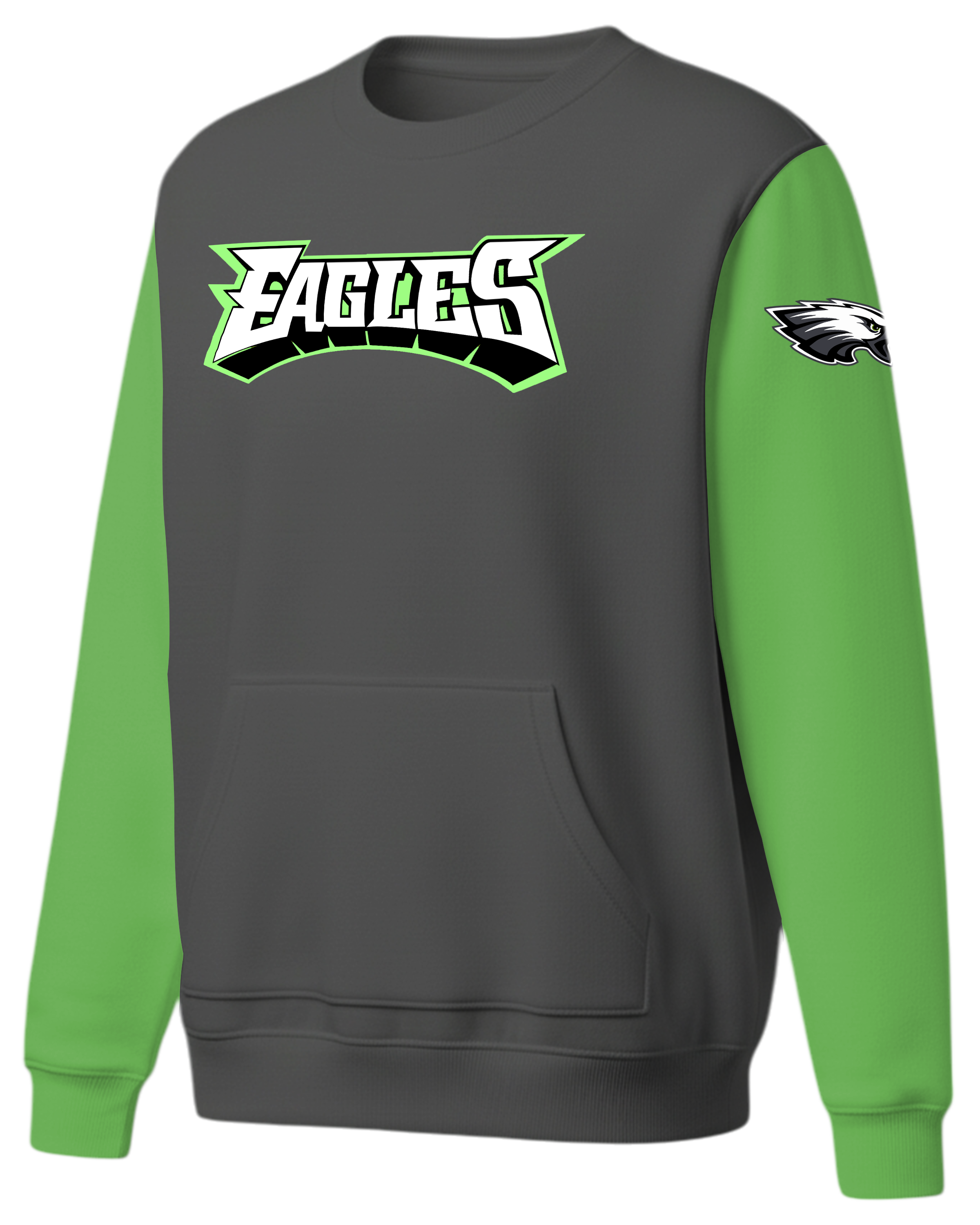 Cotton Fleece Crew Sweatshirt w/ Front Pocket