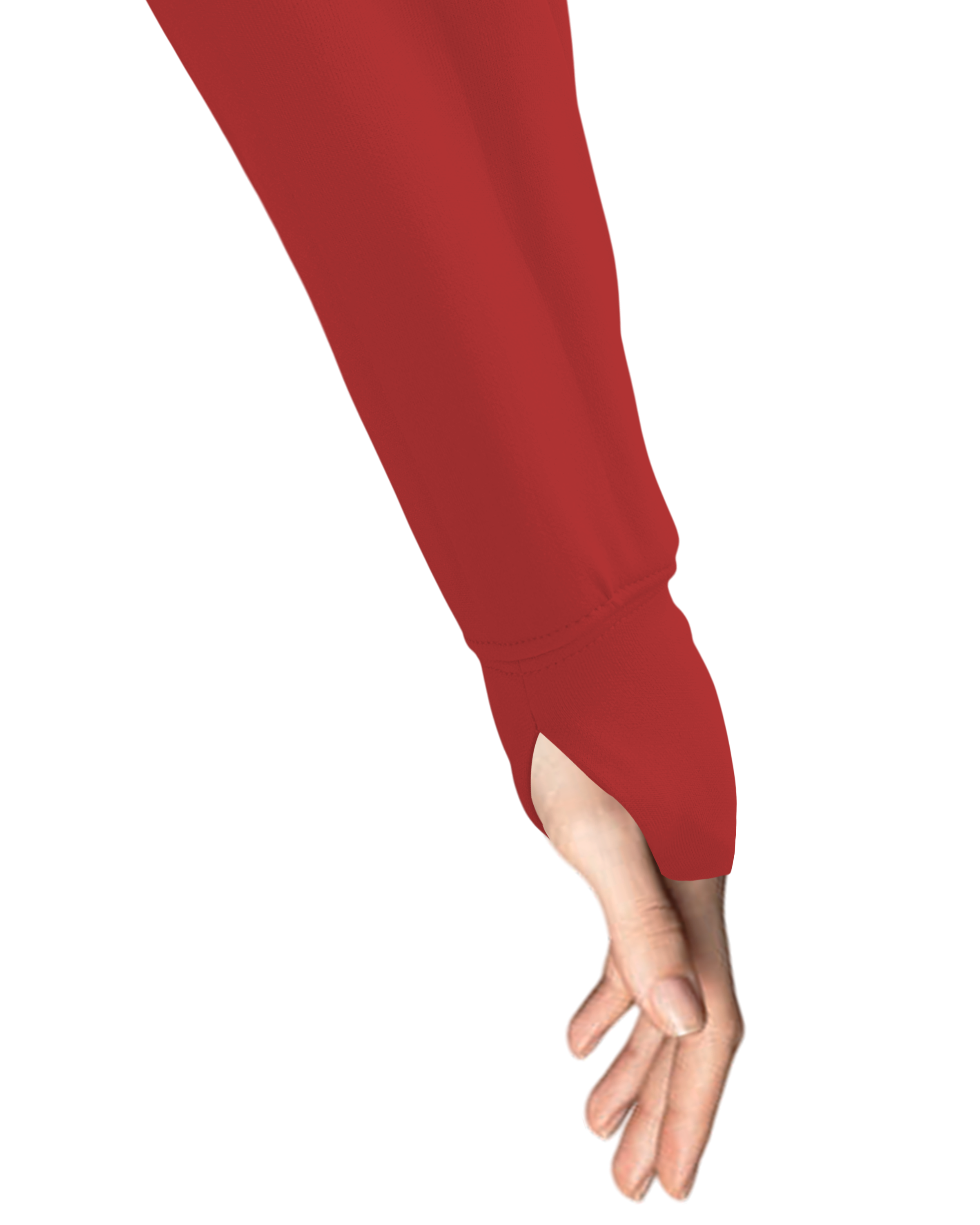Cotton Fleece Crew Sweatshirt w/ Front Pocket and Bottom Hem Slit