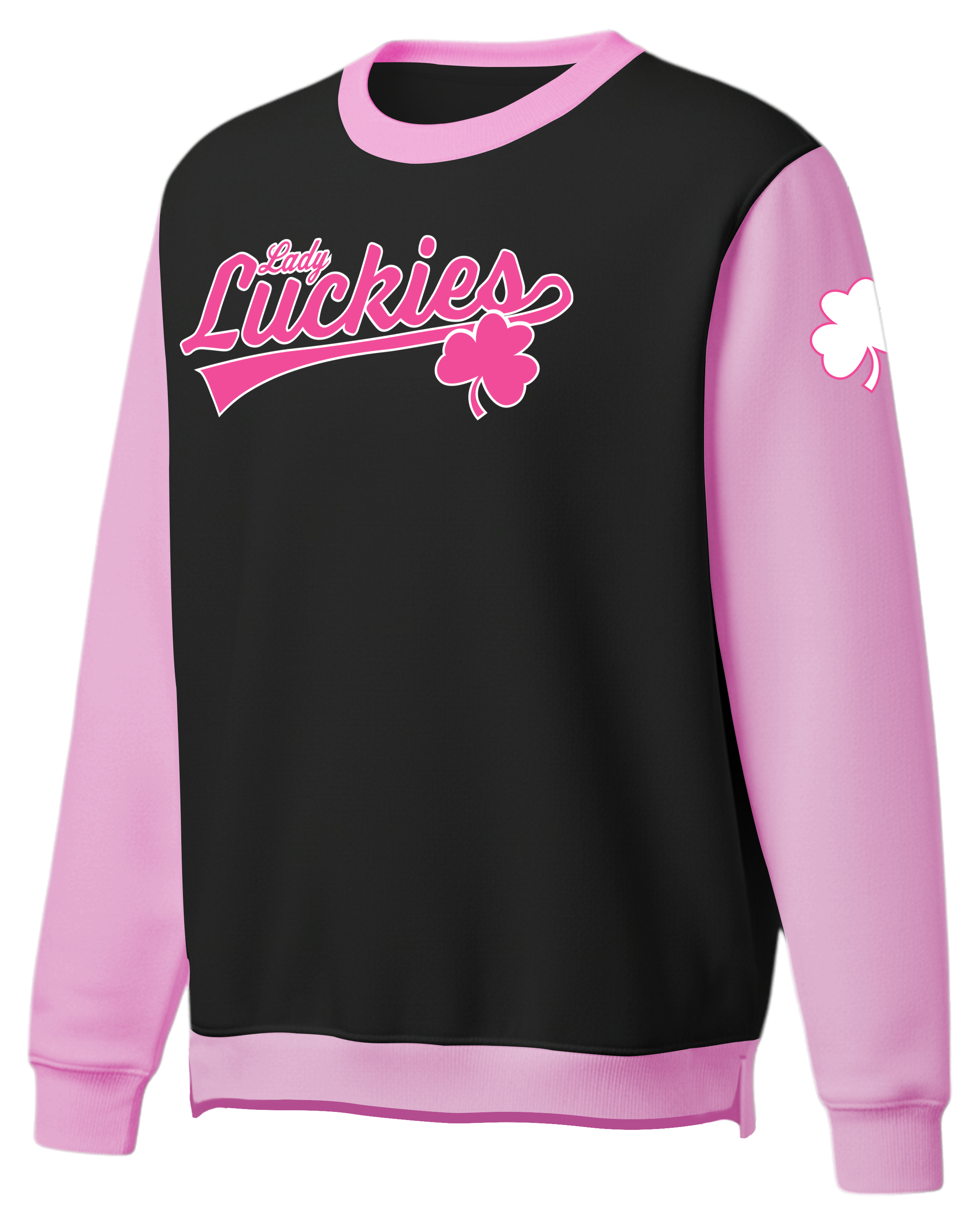 Cotton Fleece Crew Sweatshirt with Bottom Hem Slit