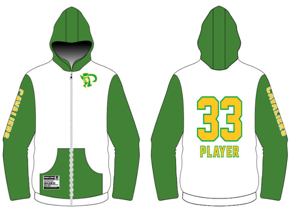 Cotton Full Zip Fleece Hoodie w/ Front Pocket
