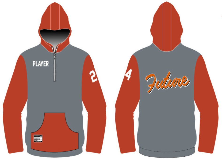 Cotton 1/4 Zip Fleece Hoodie w/ Front Pocket