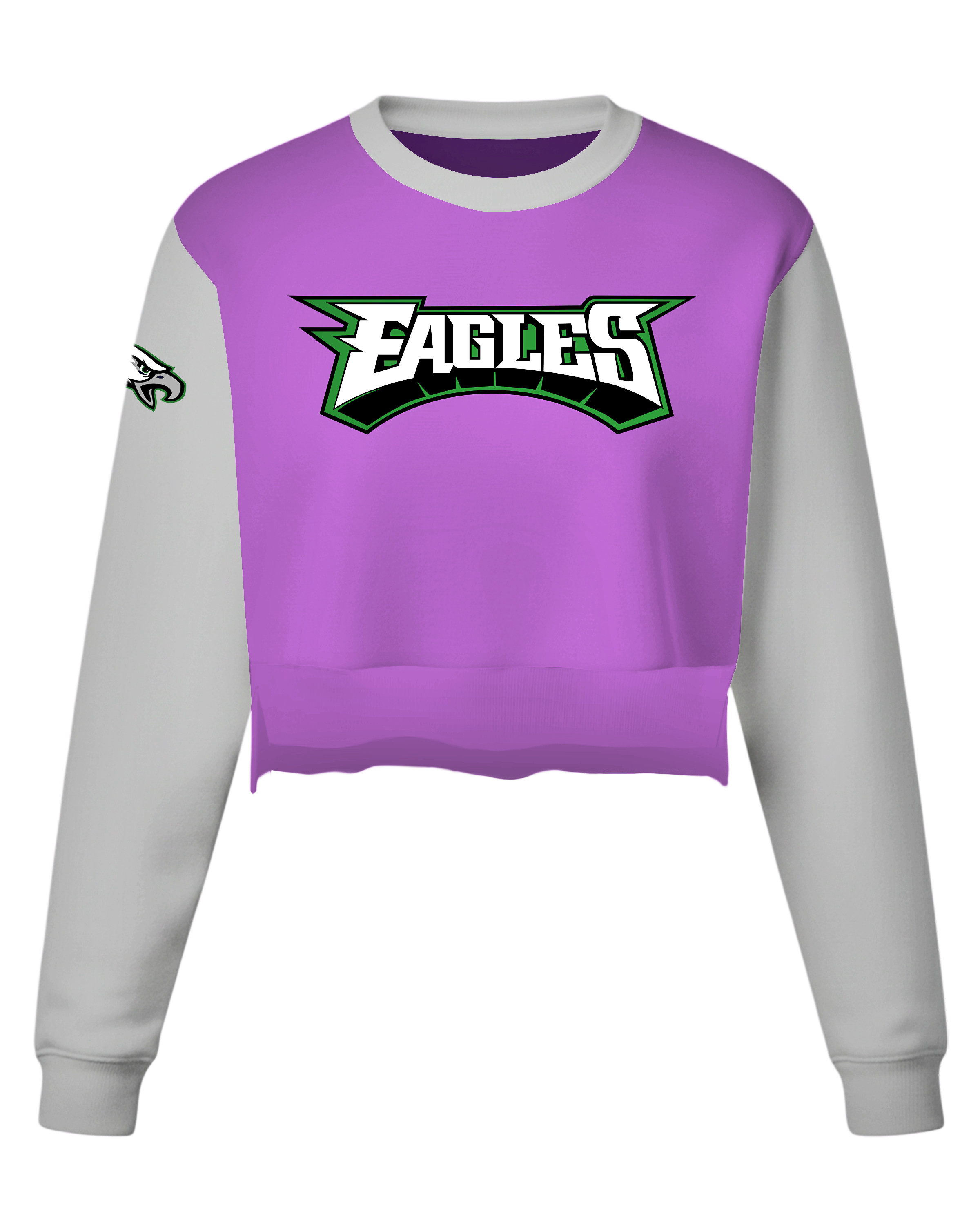 DYED Heavy Performance Fleece Crew Neck Crop Top w/ Bottom Hem Slit