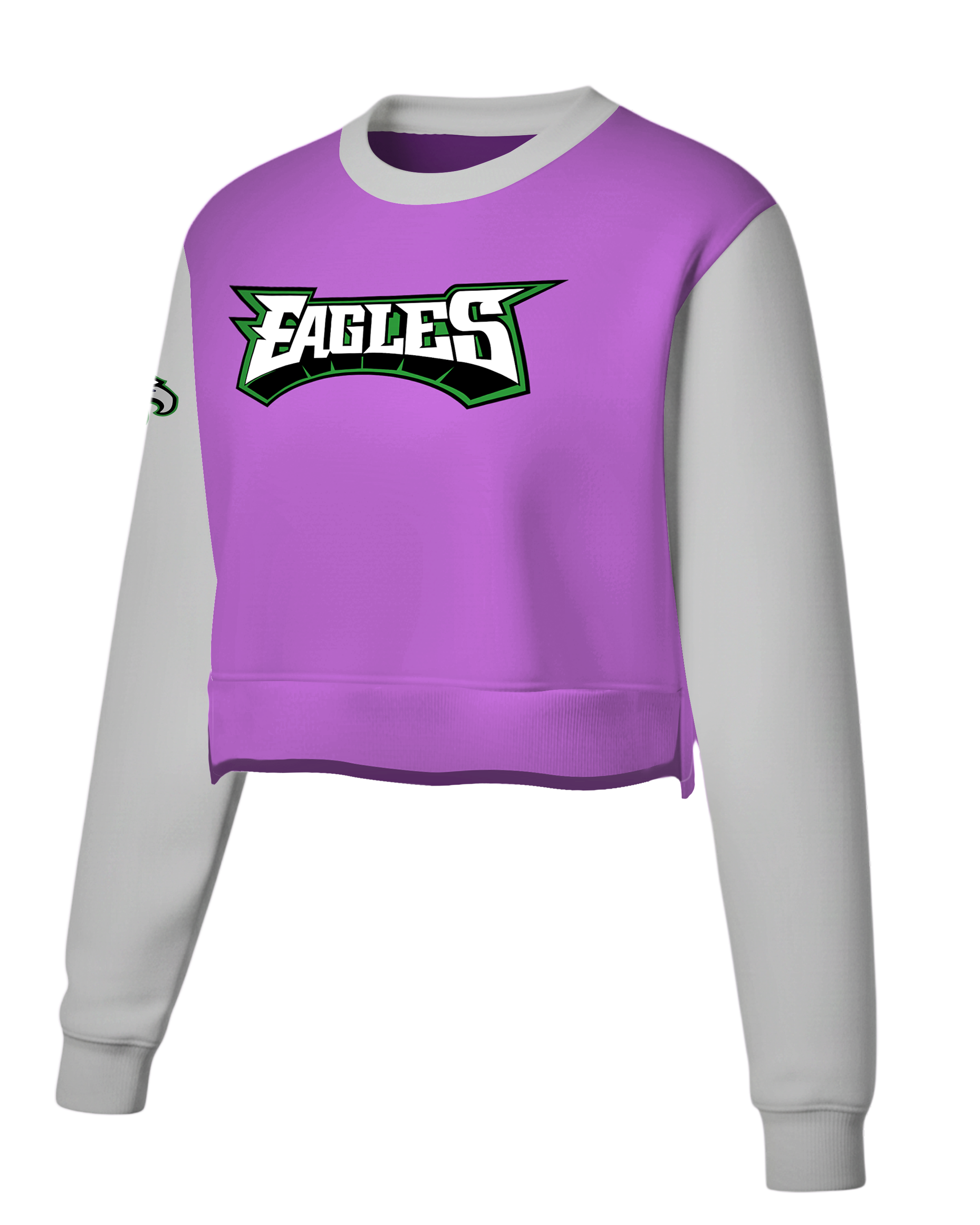 DYED Heavy Performance Fleece Crew Neck Crop Top w/ Bottom Hem Slit