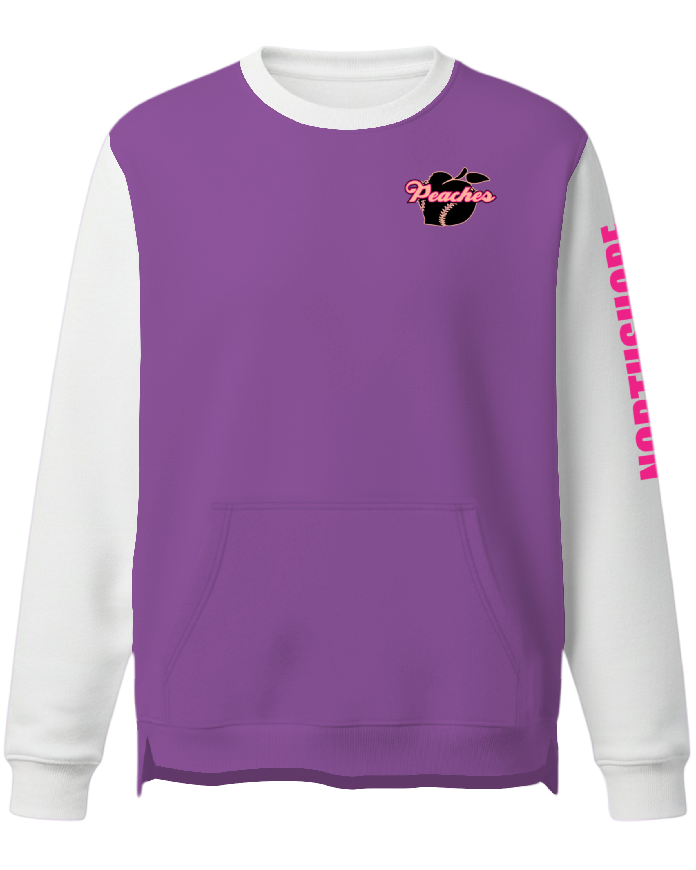 DYED Drifit Performance Pullover Crew Neck Sweatshirt w/ Front Pocket & Bottom Hem Slit