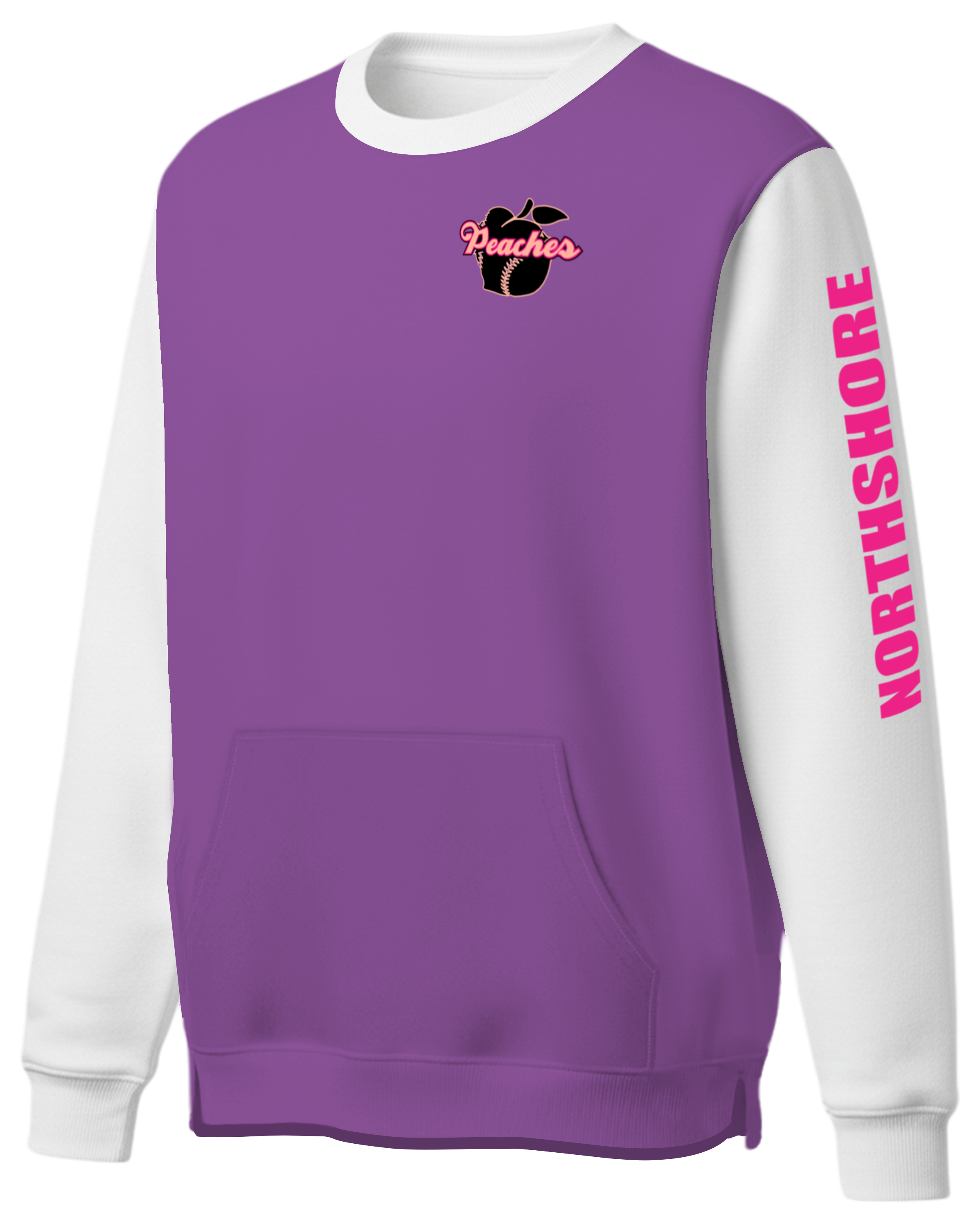 DYED Drifit Performance Pullover Crew Neck Sweatshirt w/ Front Pocket & Bottom Hem Slit