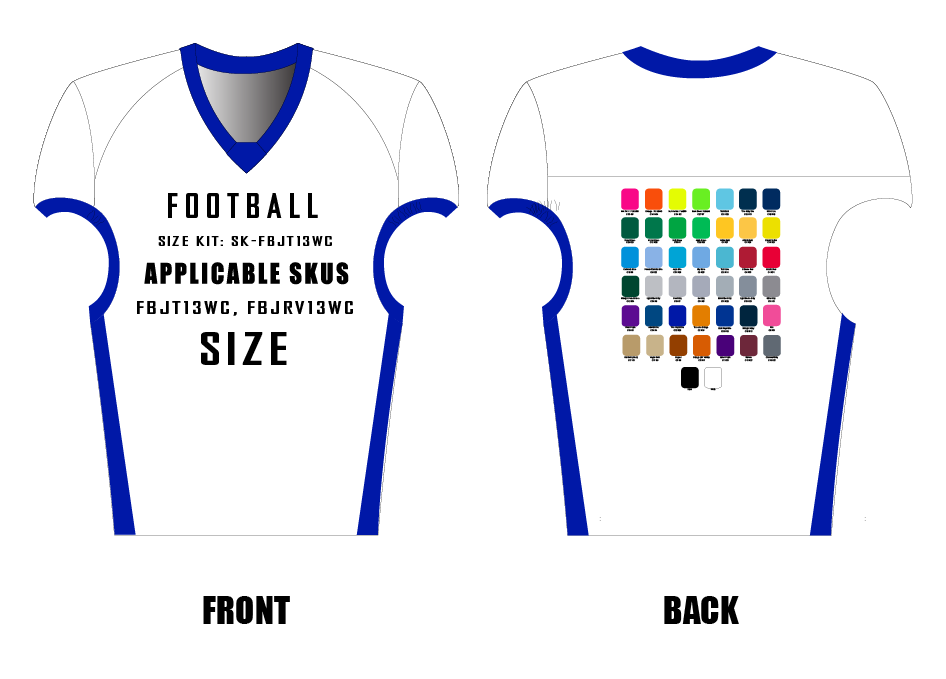 Clutch / Drive Waistcut Football Jersey Size Samples
