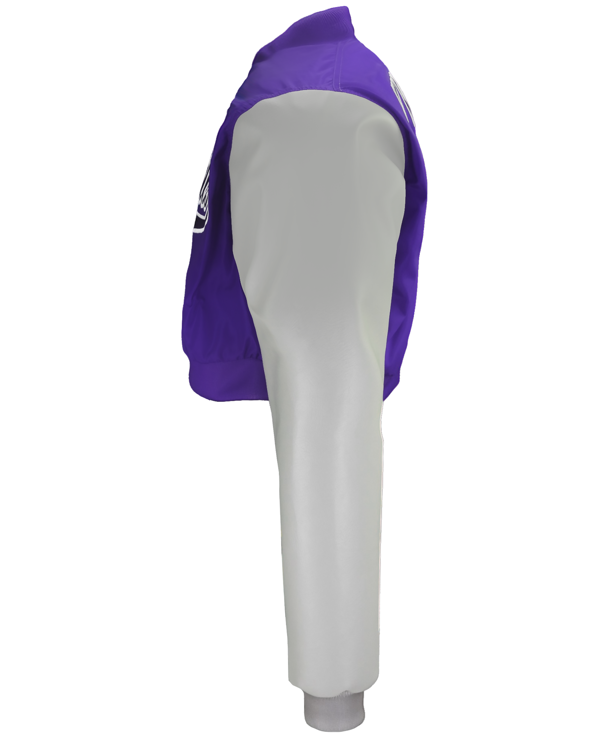 Sublimated Crop Top Letterman Jacket w/ Faux Leather Sleeves