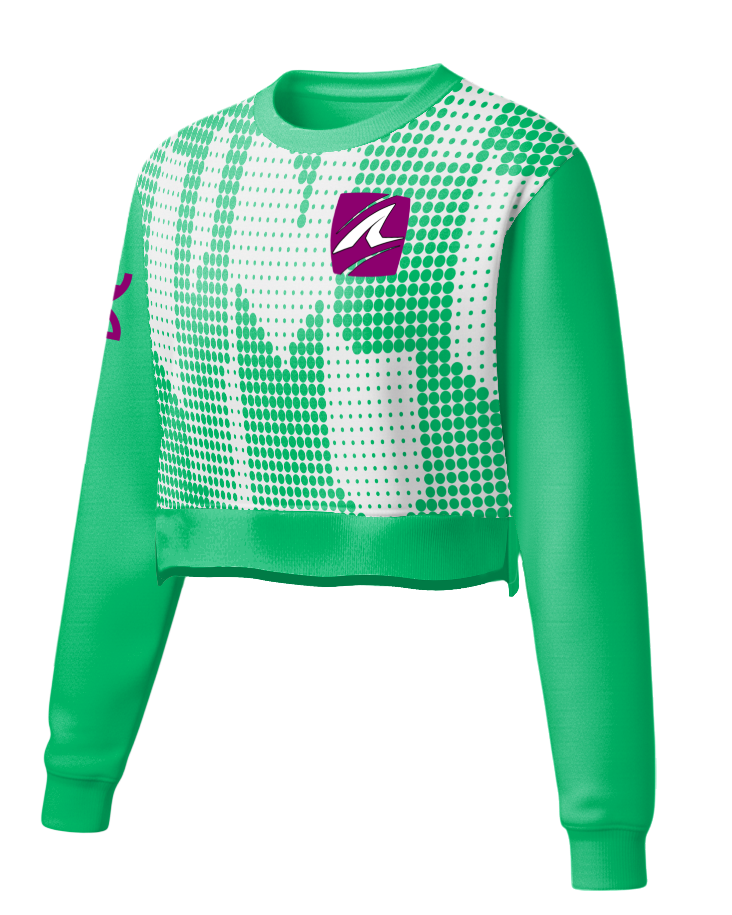 Drifit Performance Pullover Crew Crop Top w/ Bottom Split Cuff