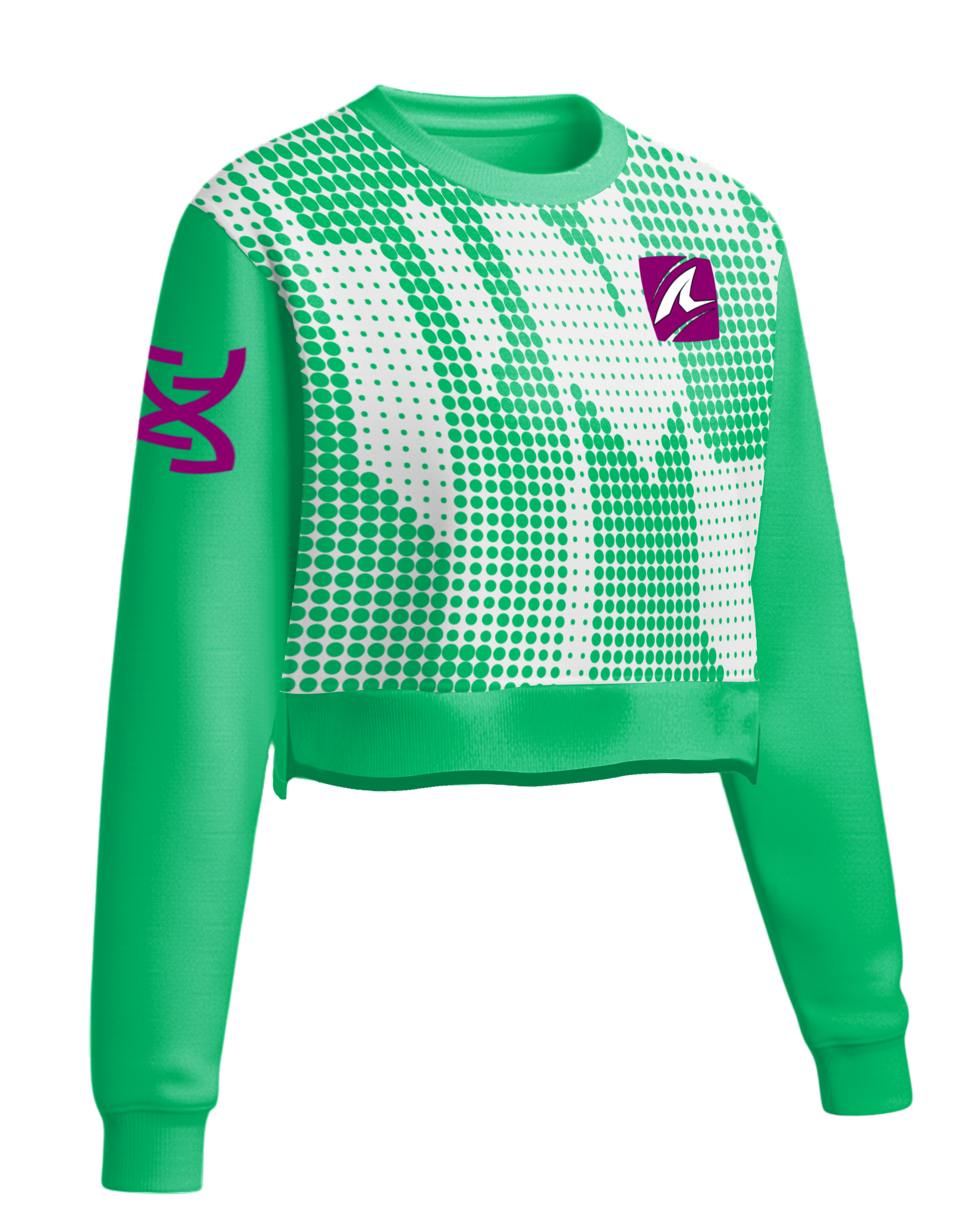 Drifit Performance Pullover Crew Crop Top w/ Bottom Split Cuff