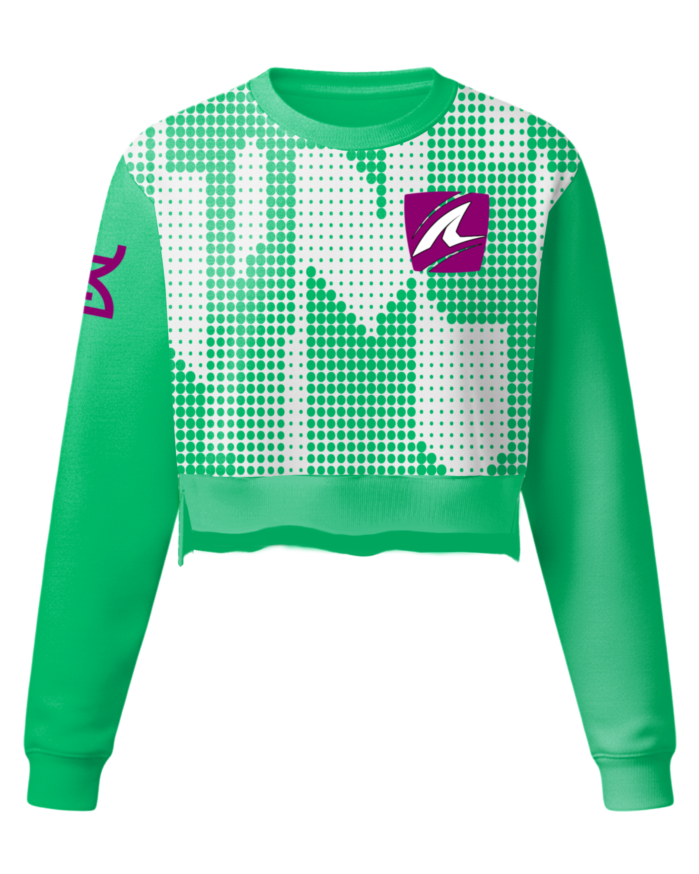 Drifit Performance Pullover Crew Crop Top w/ Bottom Split Cuff