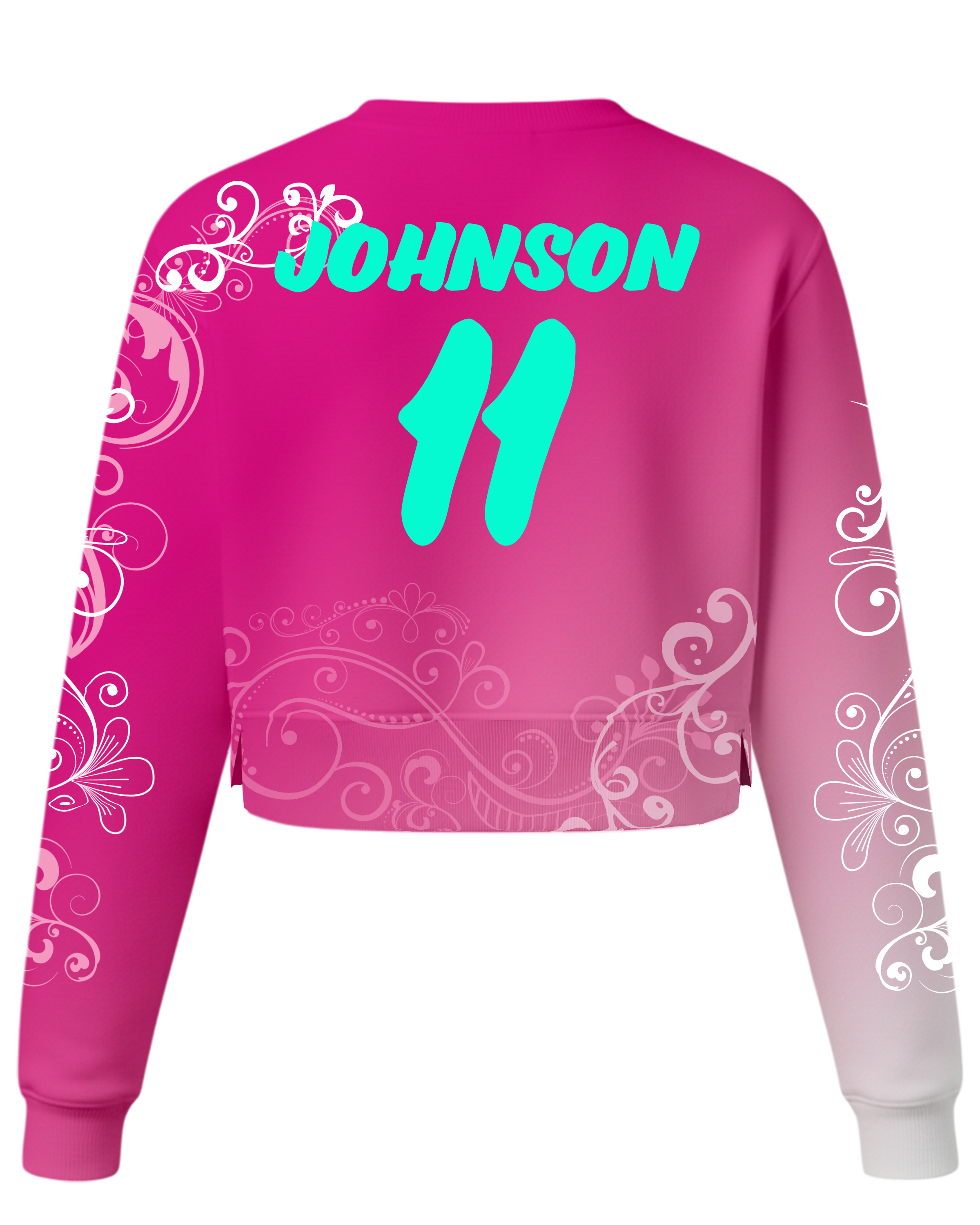 Heavy Performance Fleece Crew Neck Crop Top w/ Bottom Hem Slit