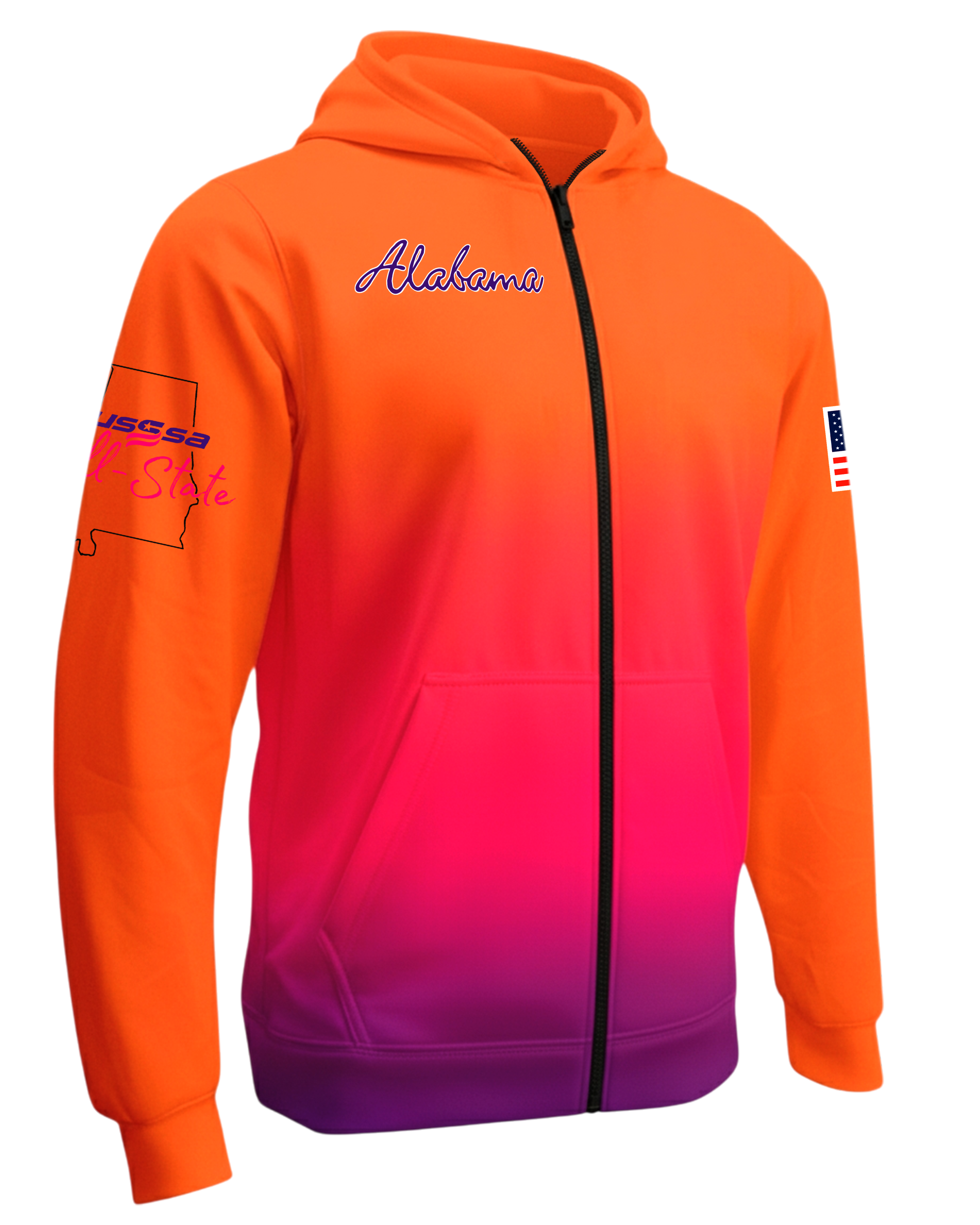 Brushed Performance Full Zip Fleece Hoodie w/ Front Pocket