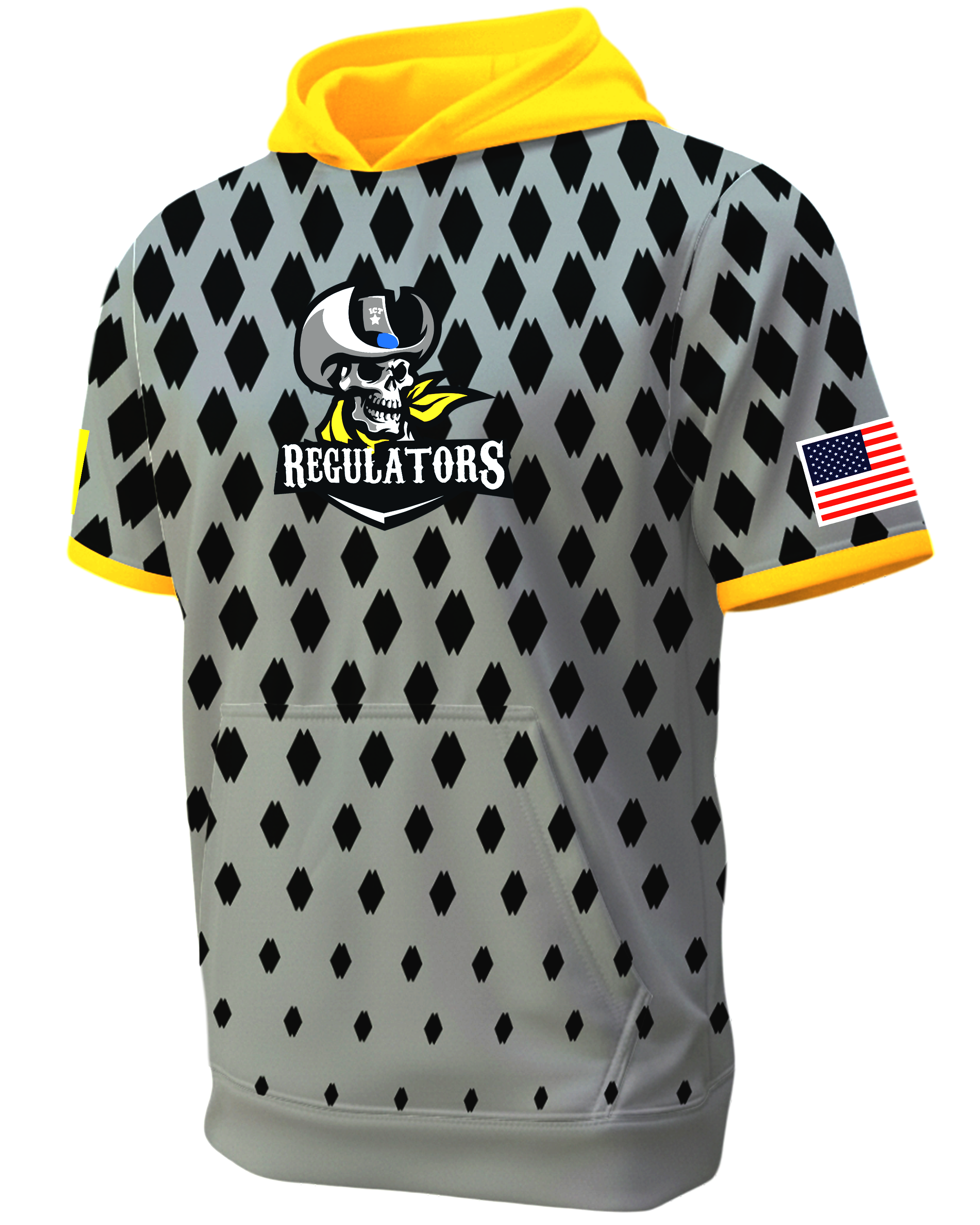 Short Sleeve Brushed Performance Fleece Hoodie w/ Front Pocket