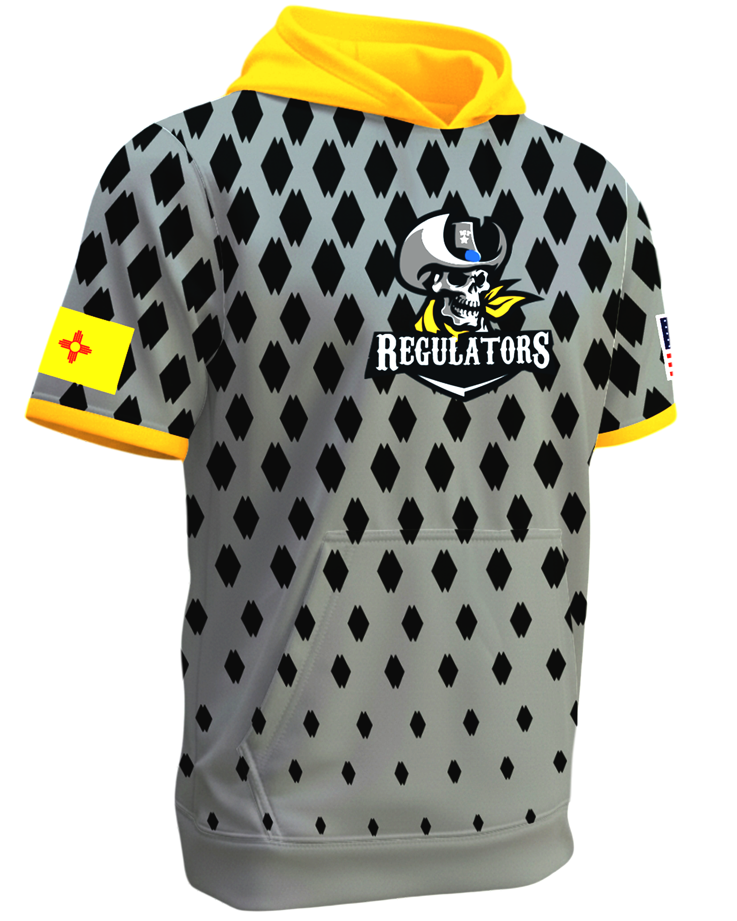 Short Sleeve Brushed Performance Fleece Hoodie w/ Front Pocket