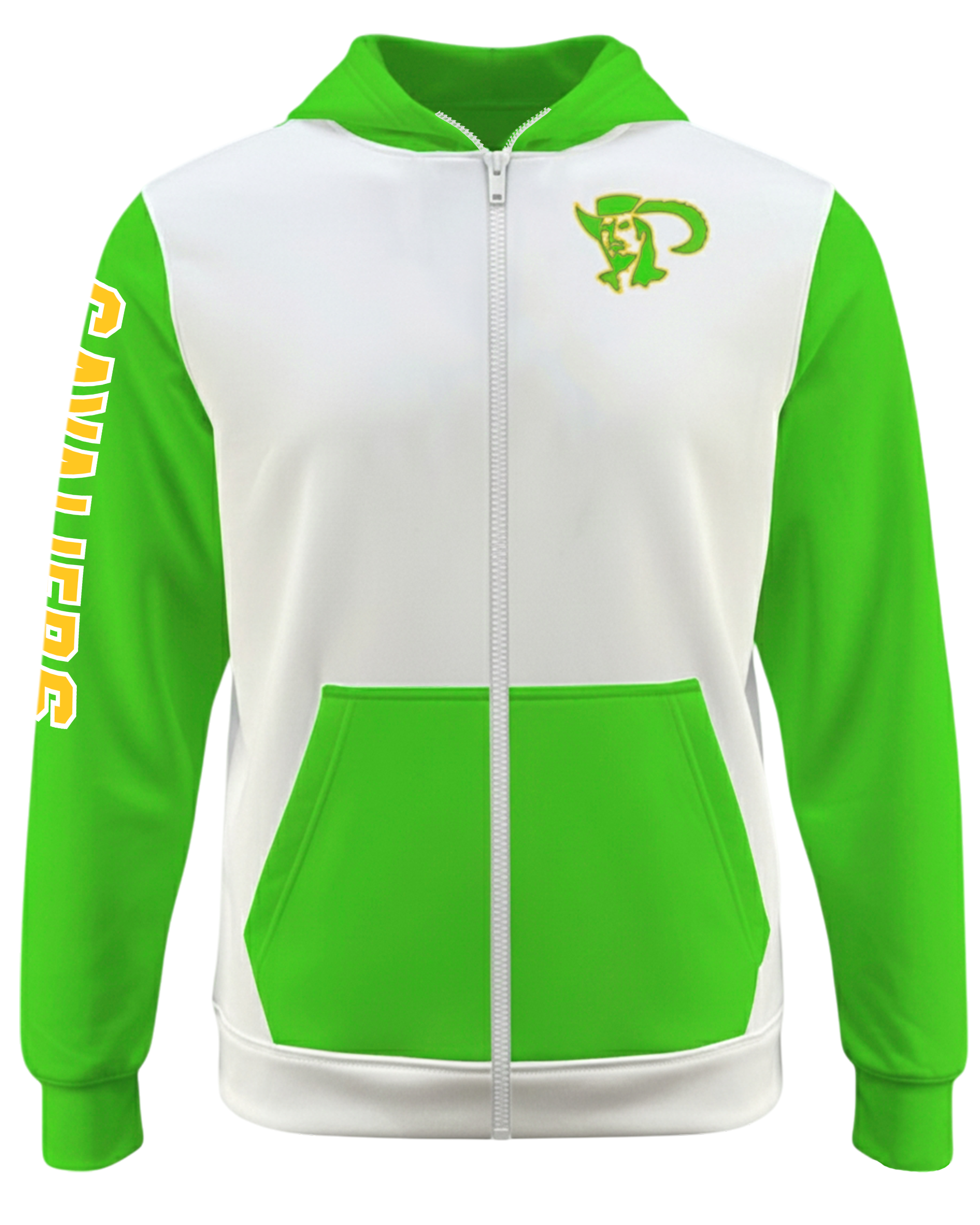 Cotton Full Zip Fleece Hoodie w/ Front Pocket