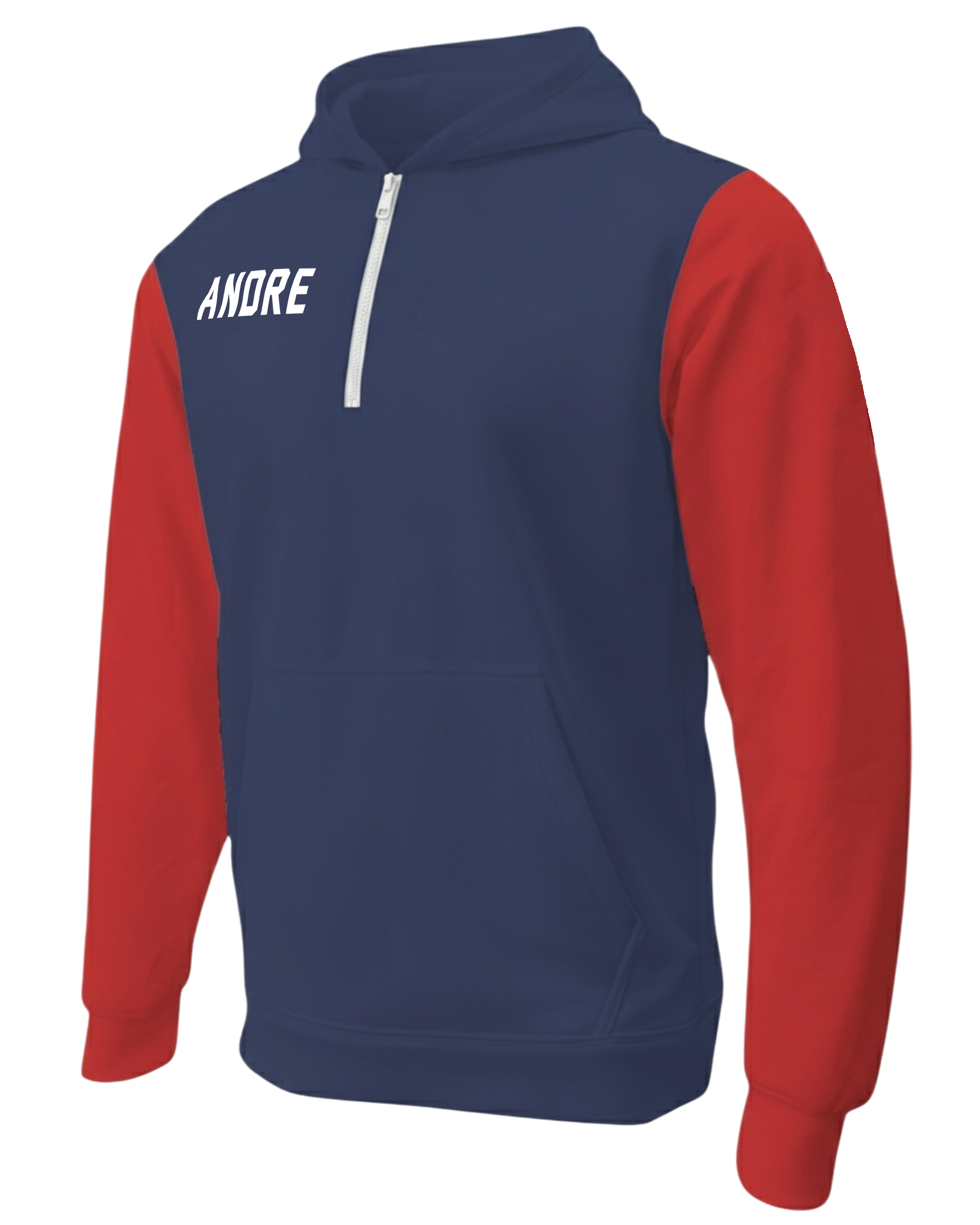 Cotton 1/4 Zip Fleece Hoodie w/ Front Pocket