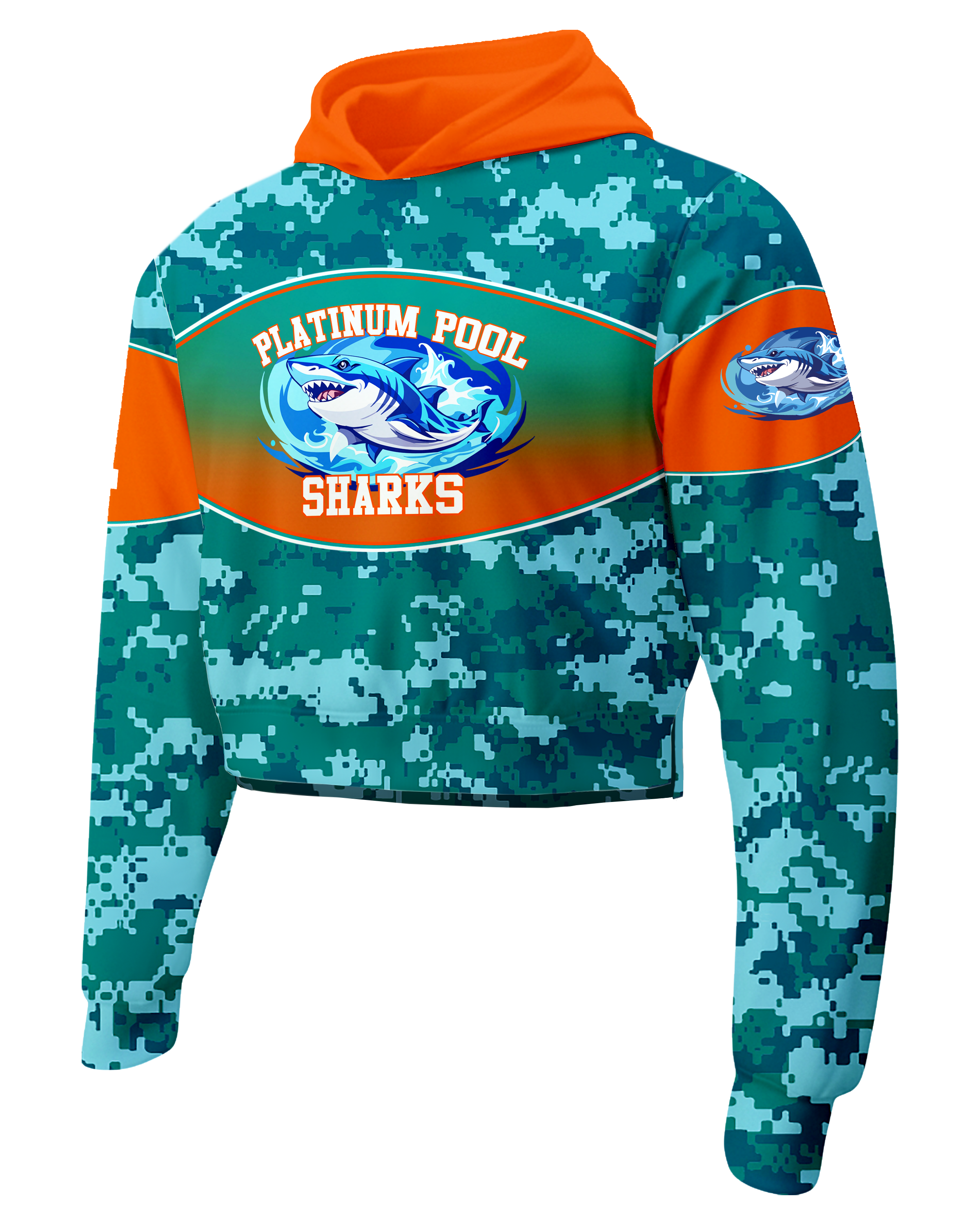 Heavy Performance Fleece Crop Top Hoodie with Bottom Hem Slit