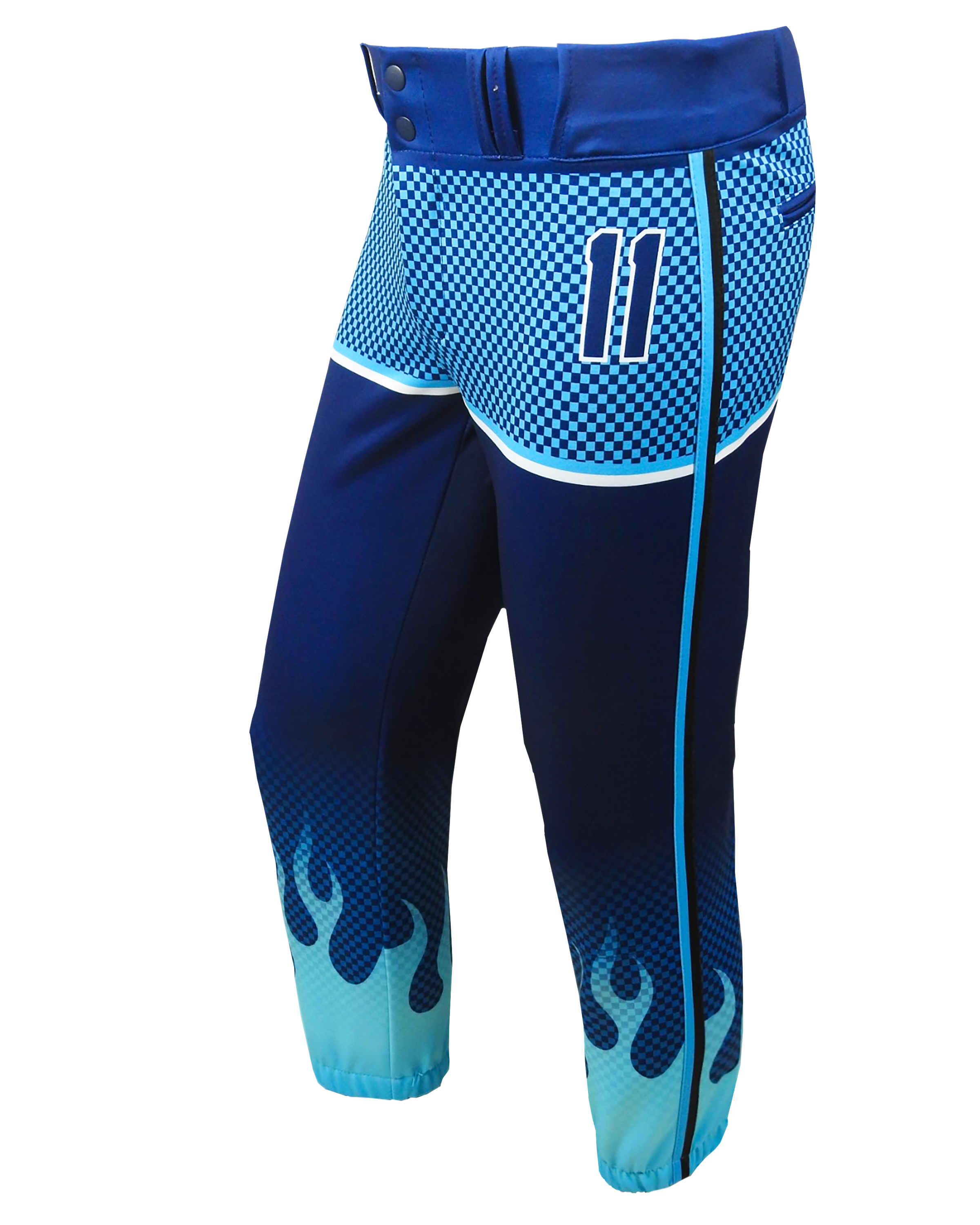 Full Sublimation Tapered Lowrise Softball Pants W/ Braiding