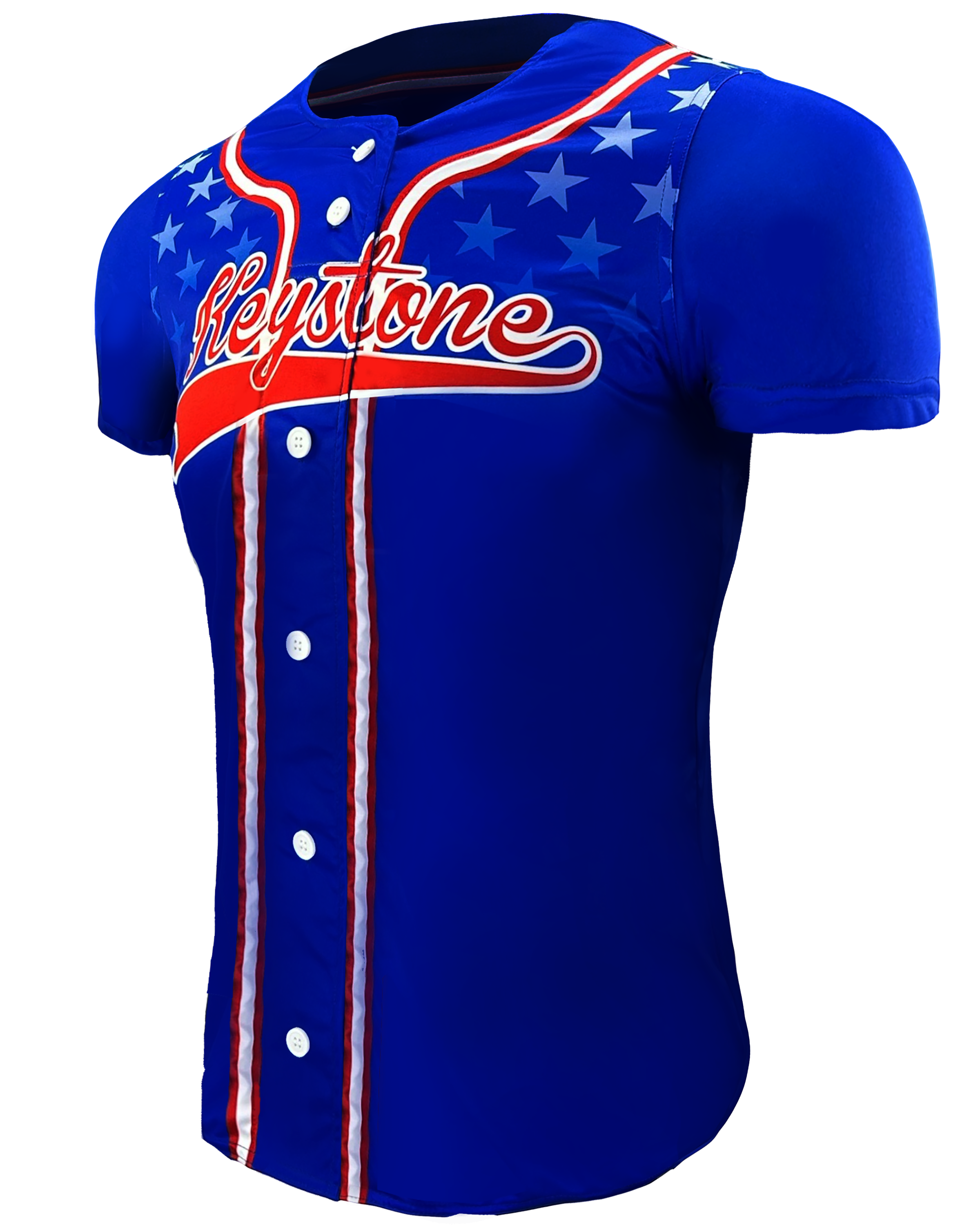 Short Sleeve Faux Full Button Softball Jersey