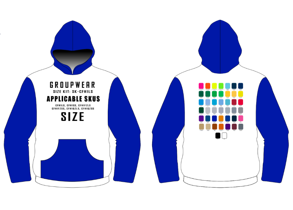 Cotton Fleece Hoodie Size Samples