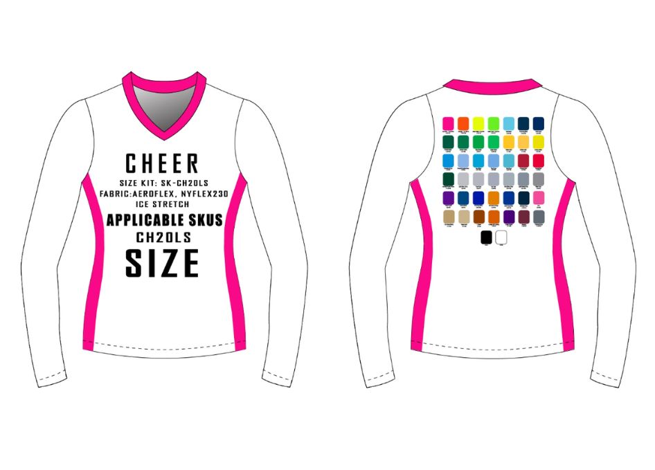 Long Sleeve Cheer Top Size Samples