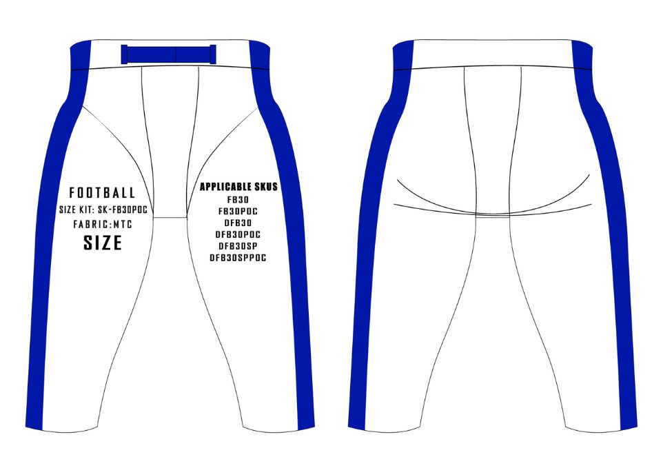 Flex Non-Integrated Football Pants Size Samples