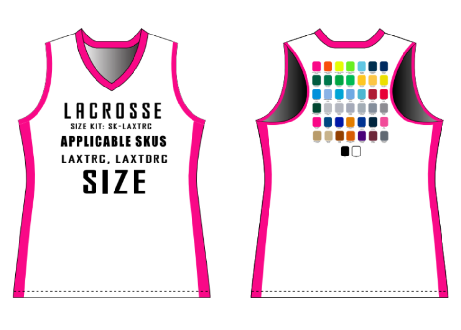 Racerback Lacrosse Jersey Size Samples