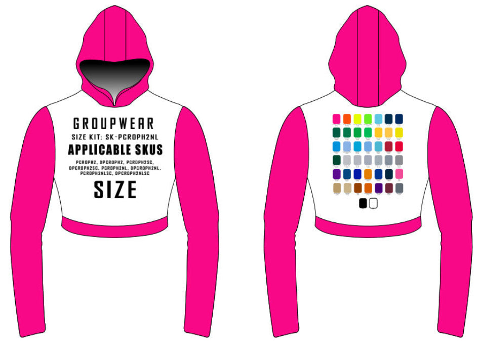 Performance Crop Top Hoodie Size Samples