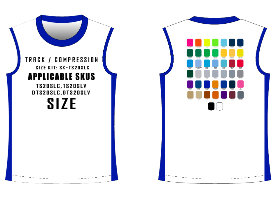 Sleeveless Tee Size Samples