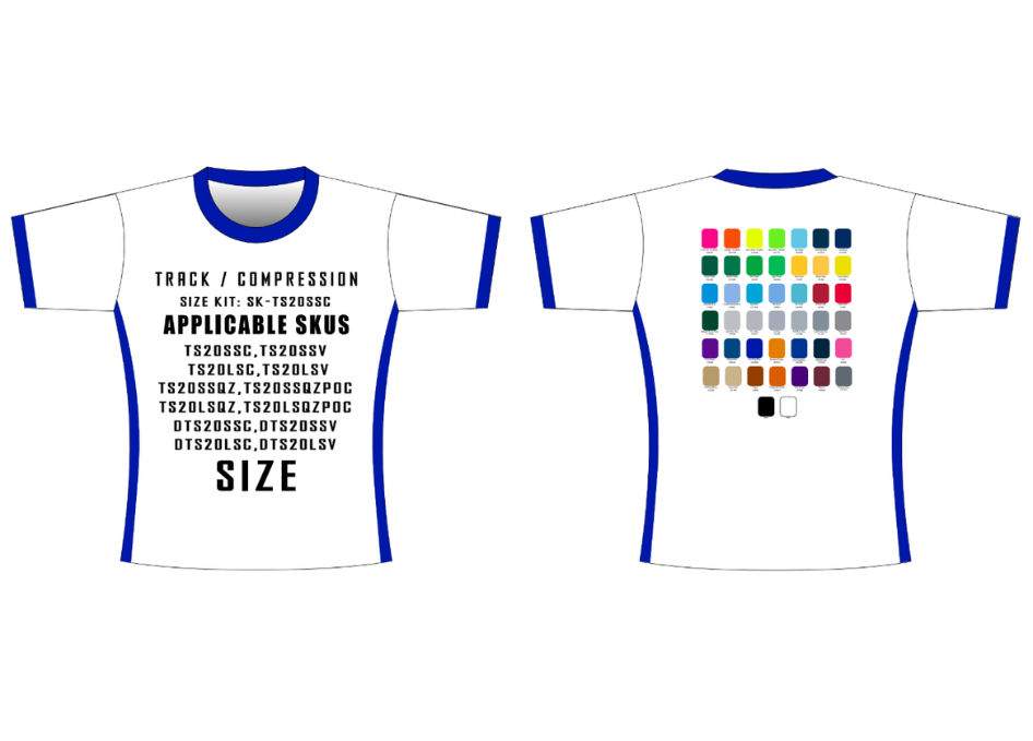 Short and Long Tee Size Samples