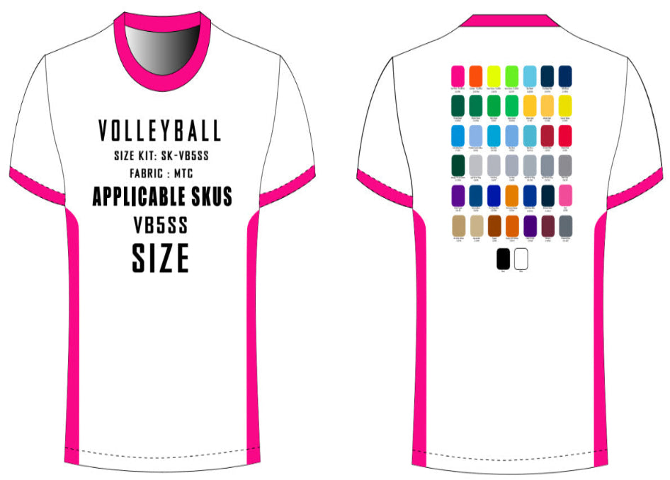 Short-Sleeve Stretch Volleyball Jersey Size Kit