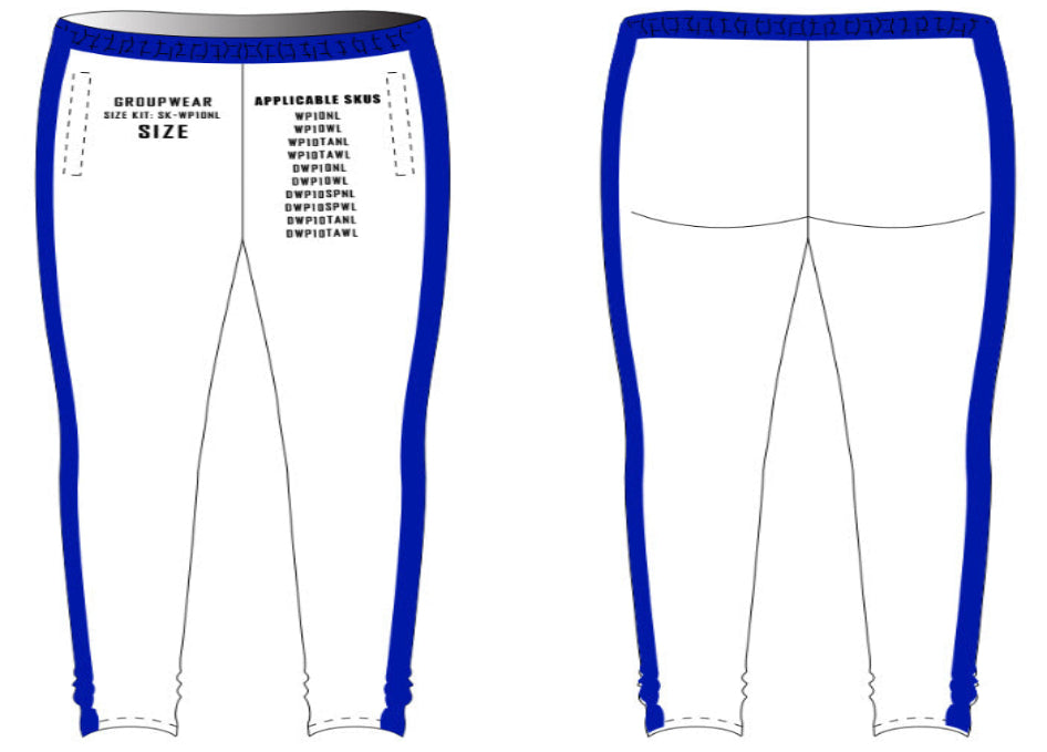 Warmup Pants Size Samples