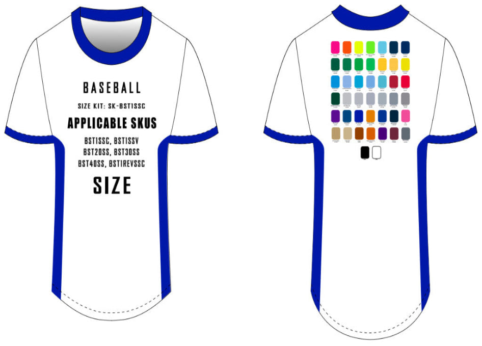 Short Sleeve Baseball Jersey Size Samples