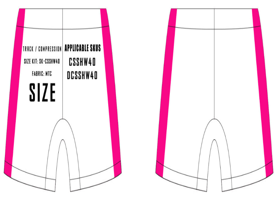 (Female) 4" Compression Shorts Size Samples