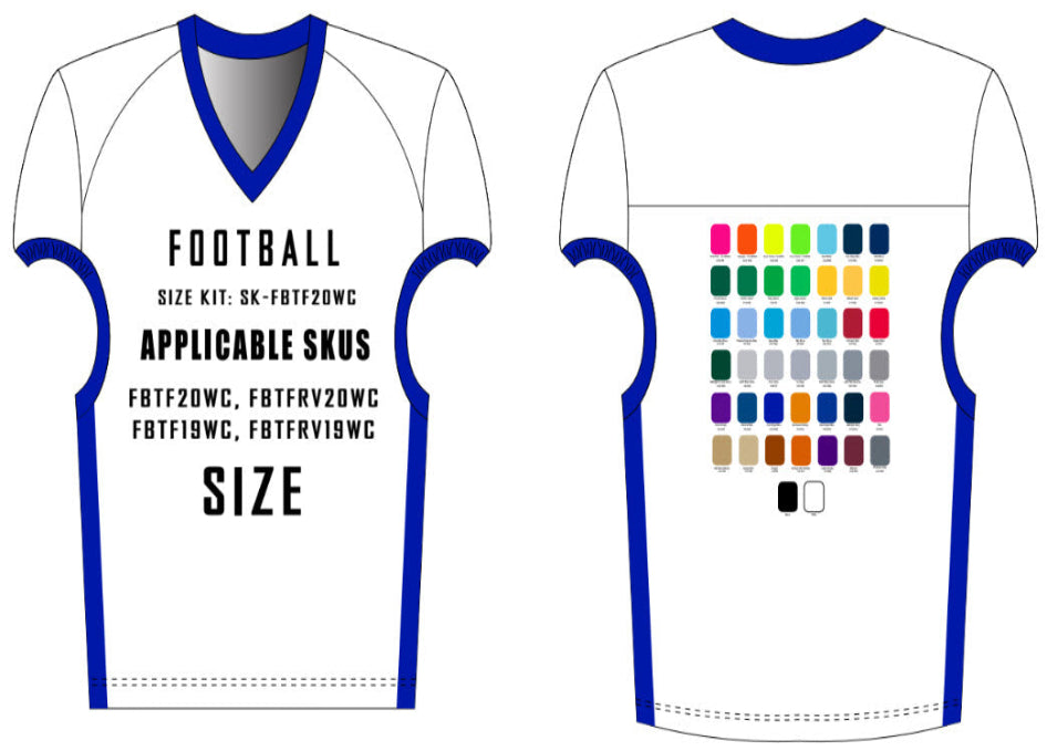 Waistcut Form Fit Football Jersey Size Samples