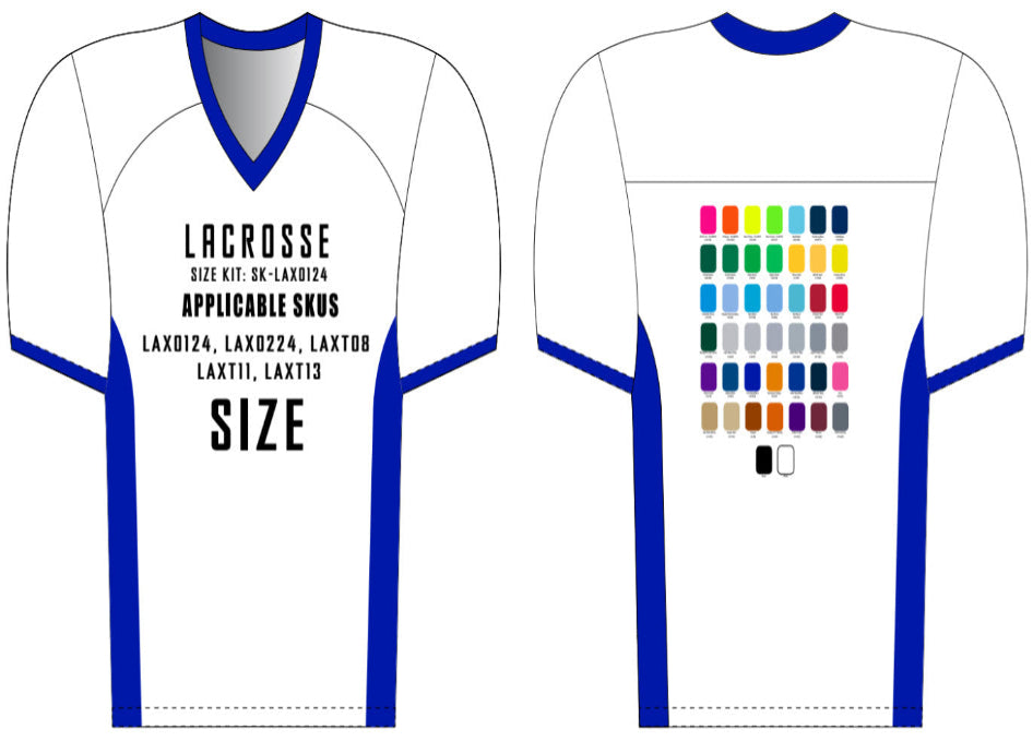 Short Sleeve Lacrosse Jersey Size Samples