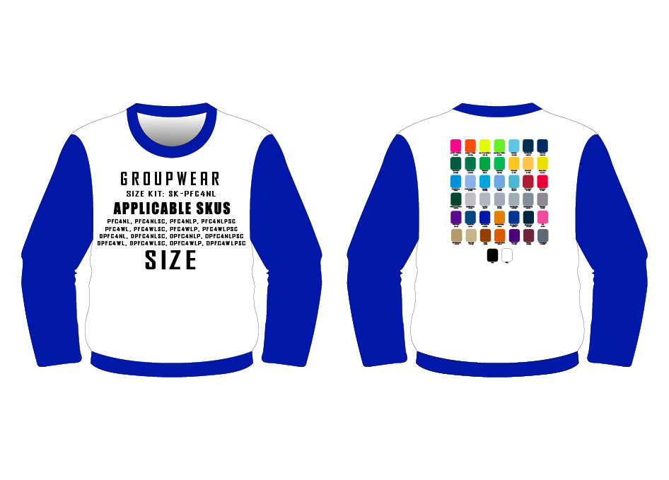 Heavy and Drifit Performance Crew Neck Sweatshirts Size Samples