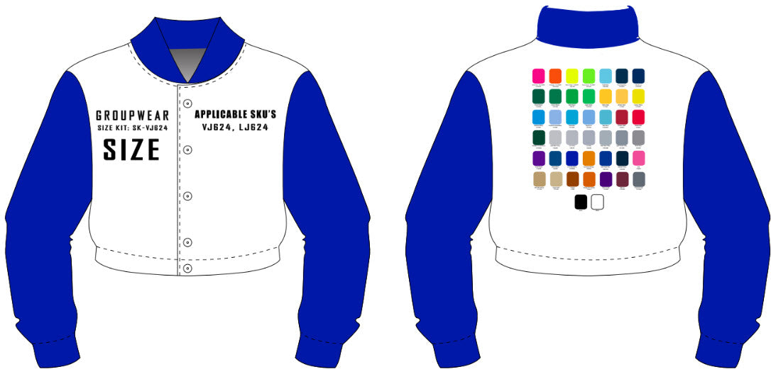 Varsity / Letterman Crop Top Jacket Size Samples