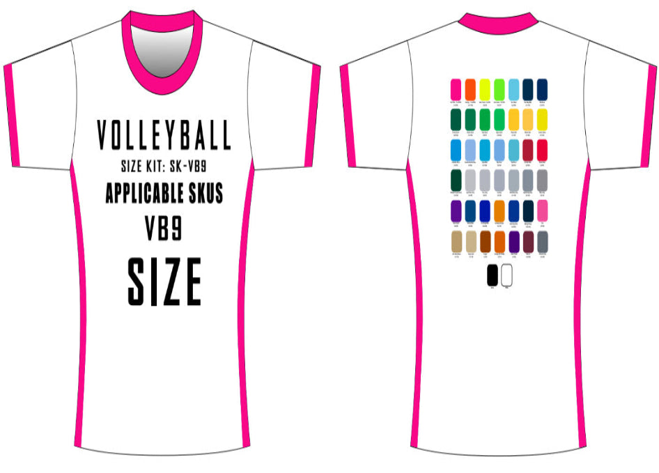 COMPRESSION Short Sleeve Volleyball Jersey Size Samples