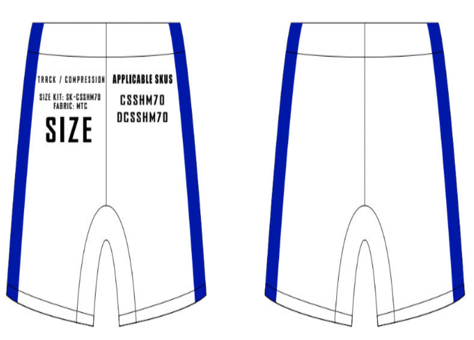 7" Male Compression Shorts Size Samples