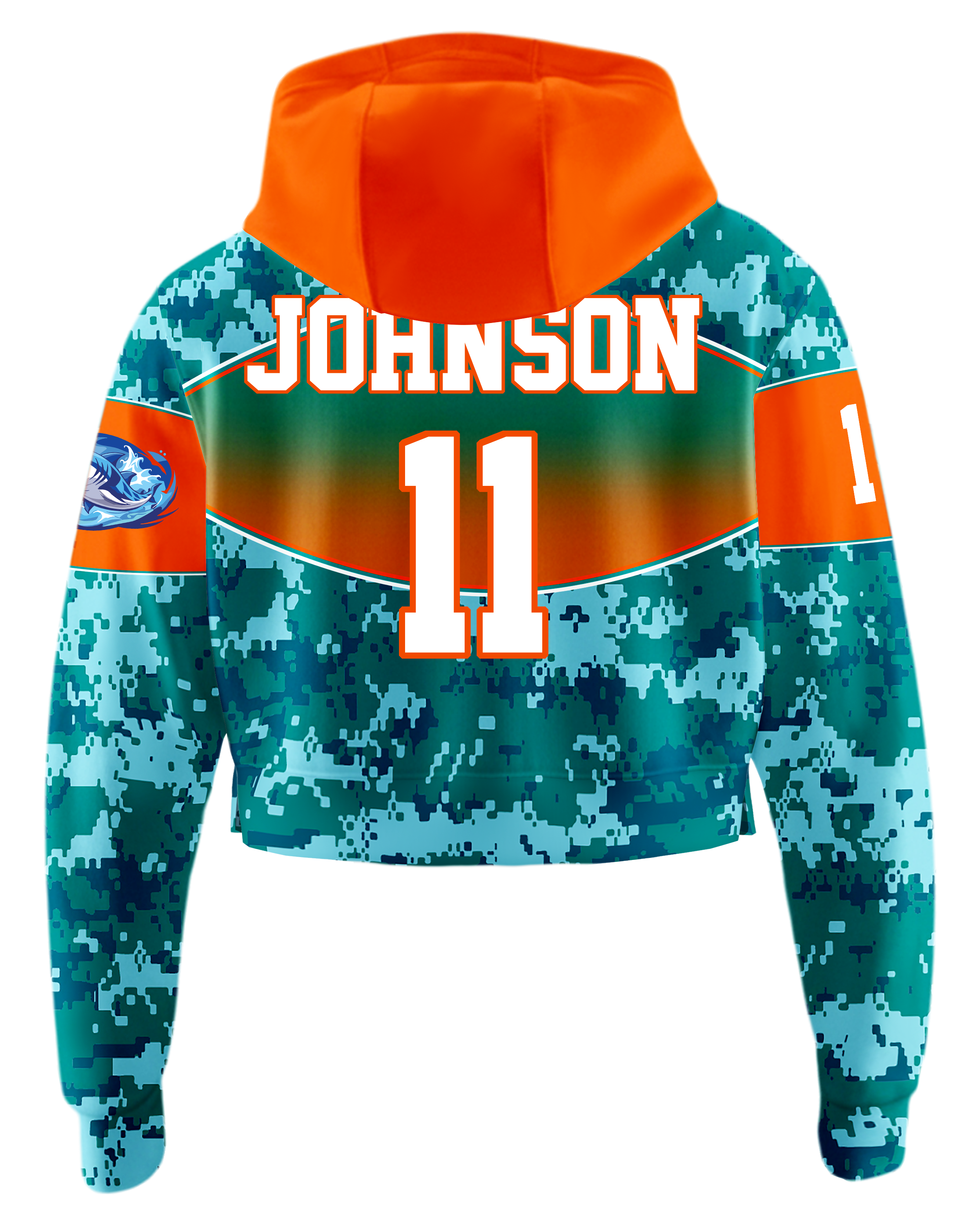 Heavy Performance Fleece Crop Top Hoodie with Bottom Hem Slit